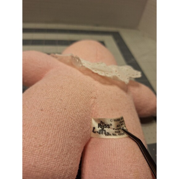 Vintage Russ Terry Cloth Baby Doll Rattle Plush Printed Fabric Face - Picture 5 of 6